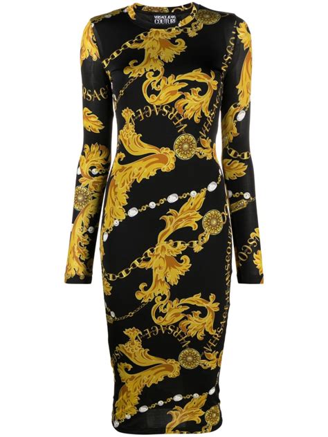 versace jeans high neck dress|versace jeans couture baroque.